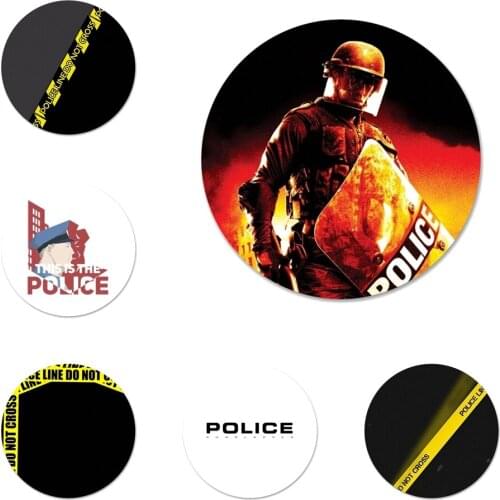 58mm police line do not cross Icons Pins Badge Decoration Brooches Metal Badges For Backpack Decoration