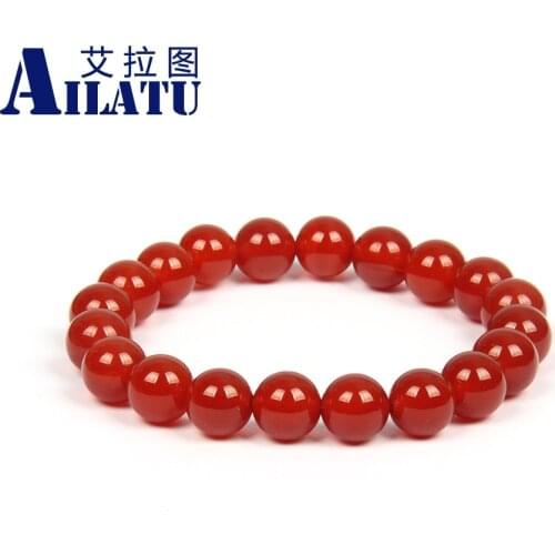 Ailatu Wholesale New 10MM Natural Onyx Stone Bracelet Mix Colors Top Quality