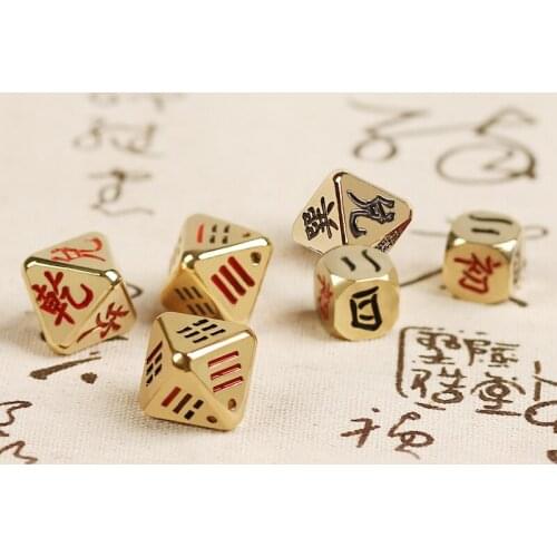 Accessories Polyhedral Dice Rose Gold Casino Fate Mental Rpg Astrology Dice Cubilete Mold Dados Rol Chess Board Game HX50TZ