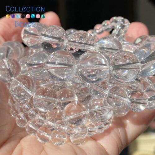 White Glass Crystals Spacer Round Bead For Jewelry Making 4-12 MM DIY Bracelets Accessories Wholesale