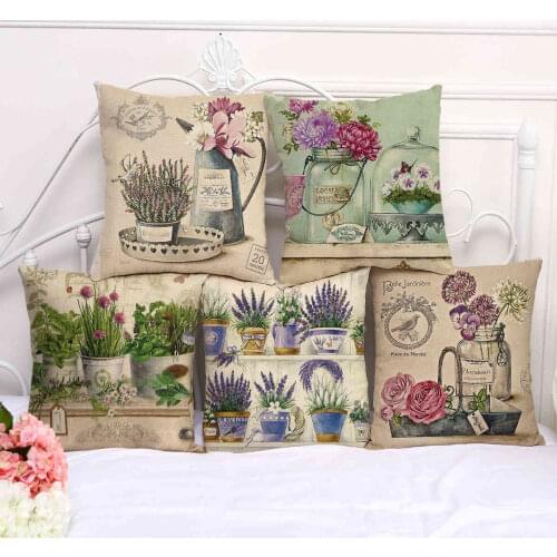 Waist Home Cotton Decor Pillow Case Throw Flower Cushion Romantic Cover Linen