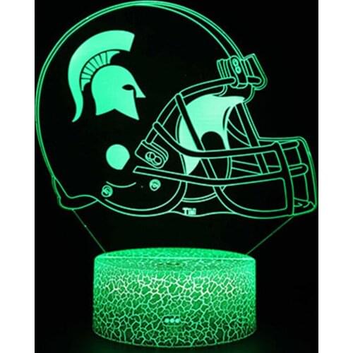 Kids Halloween Gift Home Decoration 3D Night Light LED Table Desk Lamp 3D Rugby Light Remote Touch Control