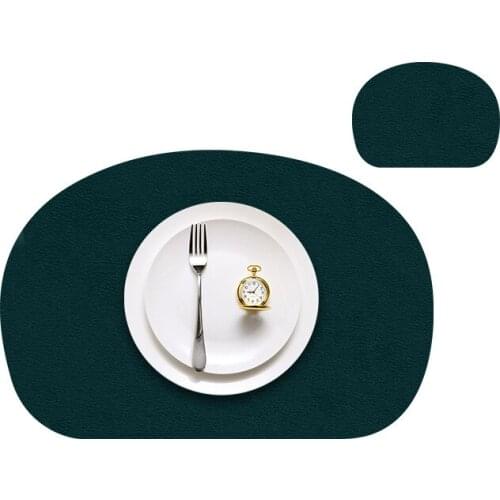 Shaped Placemat Leather Placemats Bowl Coaster Kitchen Non-Slip Oil-Proof In Kitchen Washable Nonslip Dinner Meal Insulation