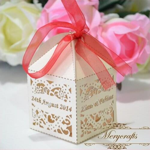Hot sale 50pcs lot Delicate Carved Pattern laser cut wedding gift boxes favor boxes