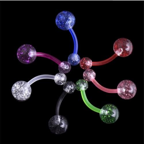 New Surgical Steel Dangle Navel Rings Fashion Transparent Acrylic Navel Bars Sexy Belly Button Ring Navel Piercing Jewelry Gift