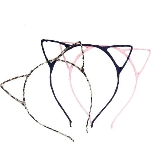 Hairbands Women Cute Cat Ears Little Devil Handmade Alloy Cloth Geometric Hairbands Headband Girls Headwear Hair Accessories