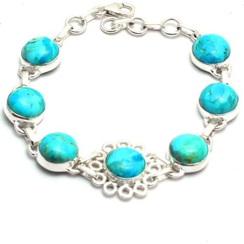 Genuine Mohave Turquoise Bracelet 925 Sterling Silver, 20 cm, GRP0352