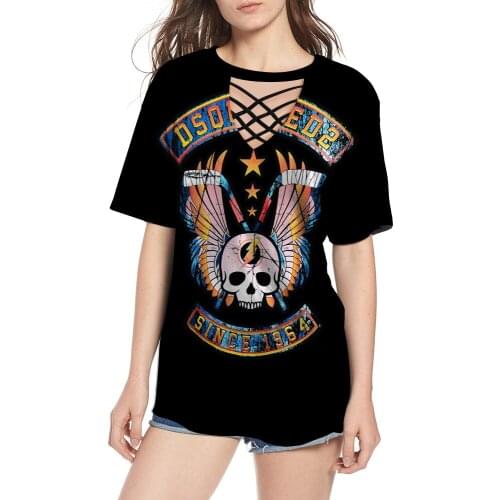 2020 New Bandage T-shirt Womens Clothes Can Be Customized Trendy Sexy Woman Personality T-shirt