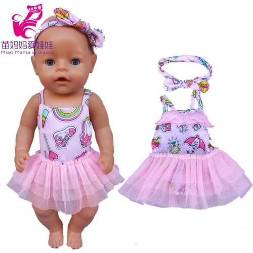 Doll clothes for 43cm baby dolls blue lace dress also suit for 18 inch girl dolls princess dress