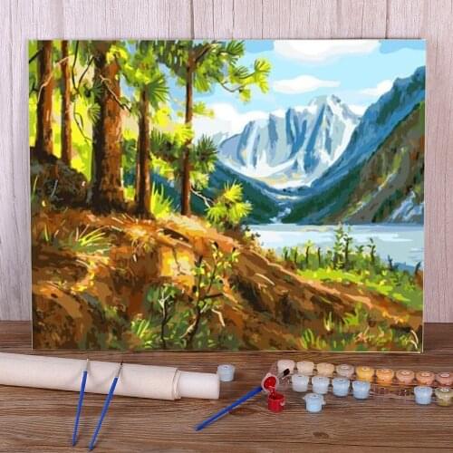 Landscape Natural Painting By Numbers Set Oil Paints 50*70 Boards By Numbers Wall Decoration Adults Wall Art Drawing