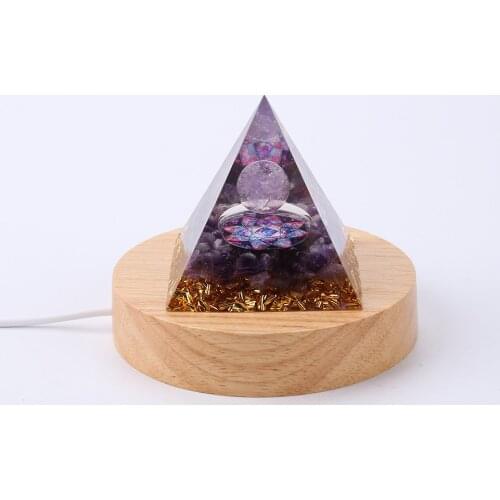 Night Light Wooden Luminous Base USB Holder Display Stand Crystals Ball Illumination Night Lighting Accessories