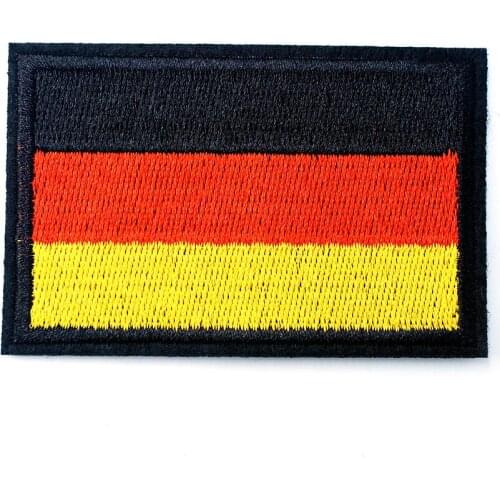 German Flag Size:5.0x7.5cm Iron On Embroidered Patch For Cloth Garment Appliques DIY Accessory Badges