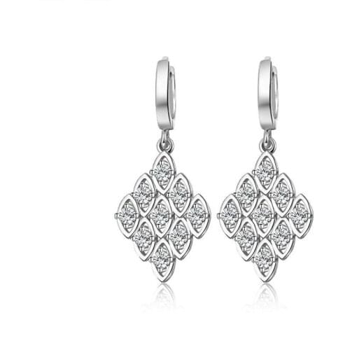 Luxury Crystal Peacock Tail Earrings For Women Jewelry Fashion 925 Sterling Silver Drop Earrings Female CZ Accessories Girls