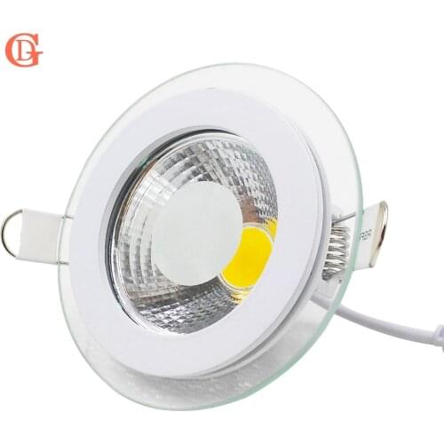 LED Downlight COB Dimmable 7W 10W 12W 15W 20W 30W LED COB Panel Light AC85-265V Recessed COB Downlight Glass Cover LED Spot bulb