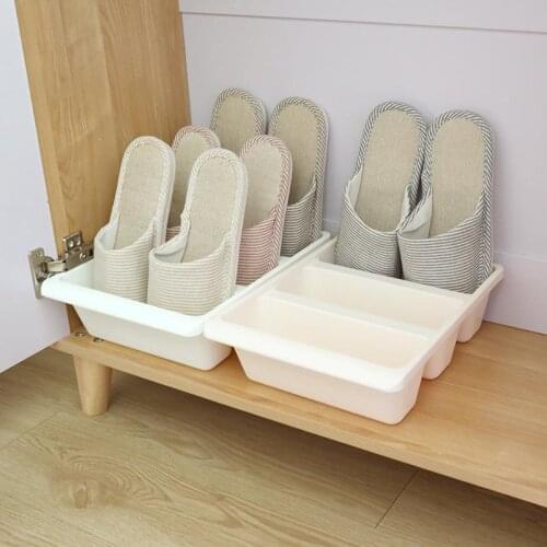 Thick Plastic Three-grid Vertical Shoe Storage Box Simple Solid Color One-piece Household Frame Shoe Shelf Organizer Home Goods