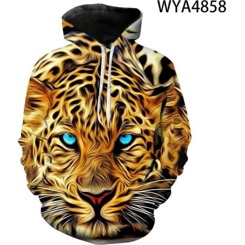 2020 New Leopard 3D Printed Hoodies Men Women Children Fashion Pullover Long Sleeve Sweatshirts Streetwear Boy Girl Kids Coat