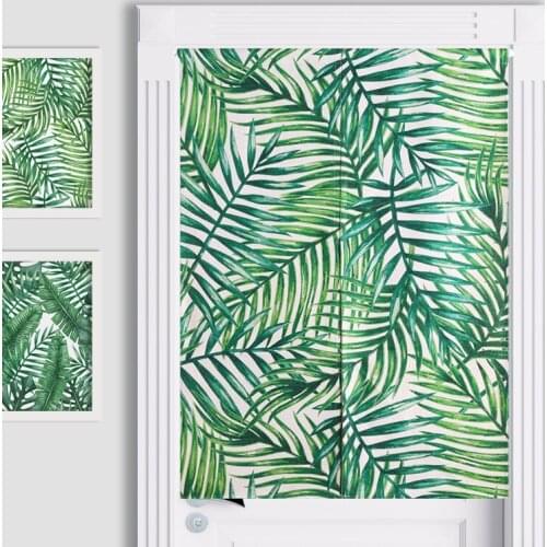 Tropical Rain Forest Botanical Door Curtain Linen Tapestry Study Bedroom Home Decor Bedroom Kitchen Curtain Customizable
