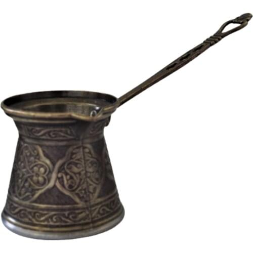 Turkish Coffee Pot, No:4 Person, Ottoman Pattern, Copper Casting, Handmade, Traditional Style, compatible With Magnet Stoves
