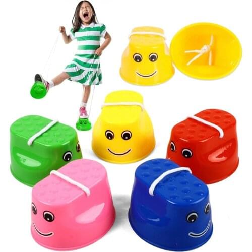 1Pair Smile Jumping Stilts Plastic Balance Training Equipment Coordination Game Jumping Feet Stilts Sports Toys for Children