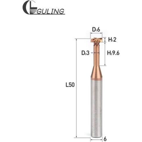 1pcs 4 6 8 10 12mm Shank T Type Grooving Milling Cutter Overall Alloy Tungsten Steel Slotting Router Bits CNC Tool End mill