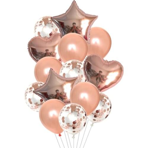 14pcs Star Confetti Balloon Birthday Party Decorations Adult Kids Boy Girl 1st 18 30 Years Birthday Baby Shower Wedding Globos