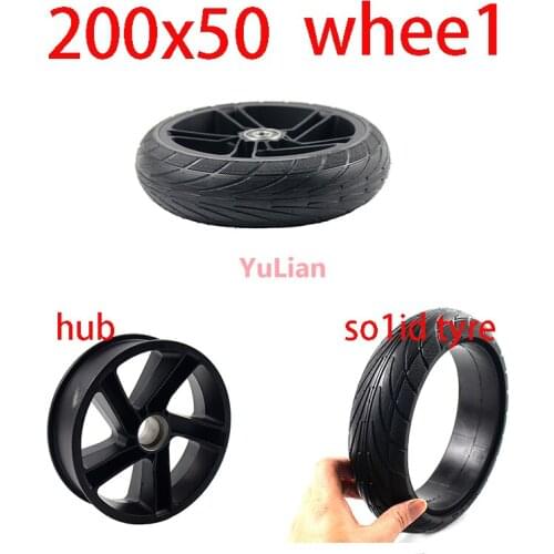 200x50 Solid Tire alloy hub8 Inch whee. For Xiaomi Ninebot Segway ES1 ES2 ES4 Electric Scooter rear Wheel Explosion-Proof Tire