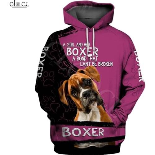 2021 Fashion A Girl and Her Boxer Dog 3D Print Hoodie Men Women Sweatshirt Casual Pet Dog Designs Hooded Coat Drop Shipping