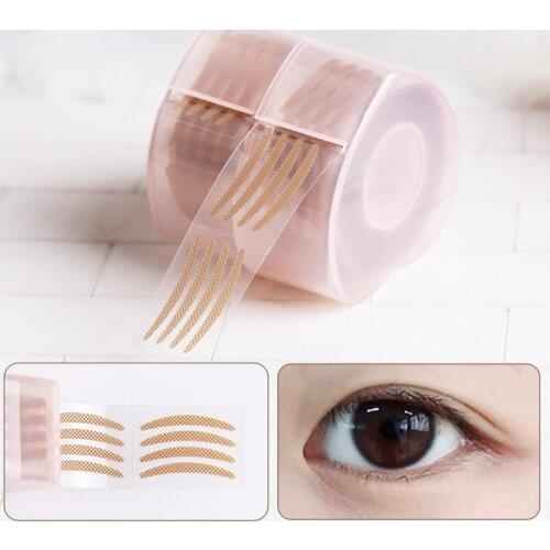 600 Pcs Invisible Fiber Eyelid Paste Double Eyelid Lift Strips Tape Mesh Lace Adhesive Stickers Eye Tape Eyelid Tools Waterproof