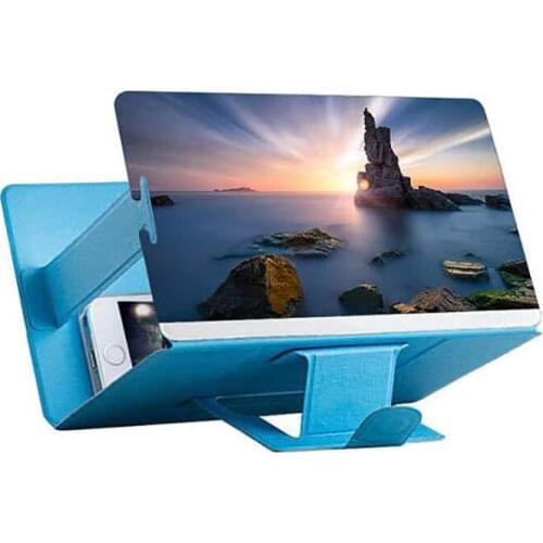8 Inch Phone Screen Magnifier, Leather Case 3D HD Movies Amplifier Projector Cell Phone Screen Enlarger with Foldable Stand