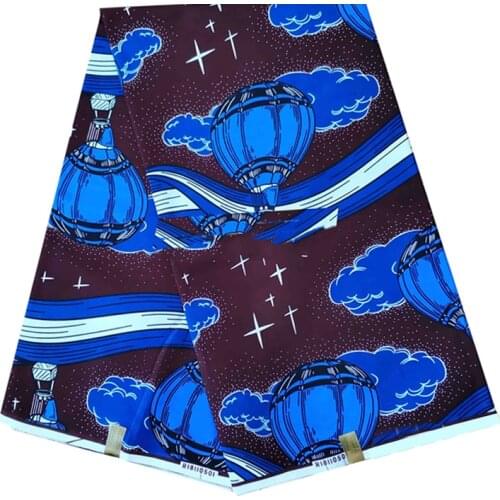 African Wax Printed Cotton Fabric Real Soft Veritable Breathable Ankara Style Party Dress Material For Sewing 6 Yards R-V 4-75