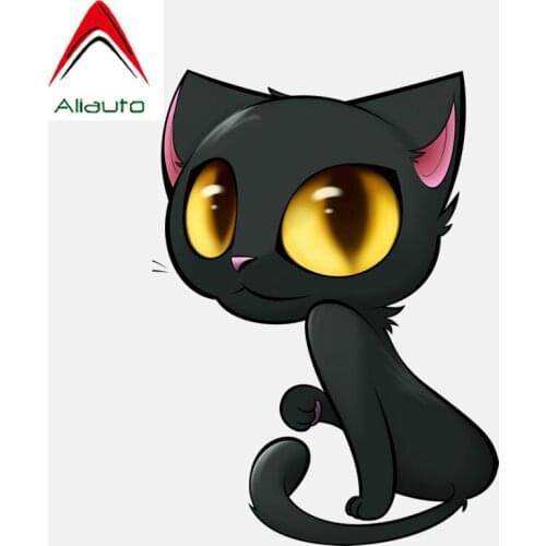 Aliauto Lovely Car Sticker Personality Big Eyes Witch Cat Accessories PVC Waterproof Reflective Creative Decal,16cm*12cm
