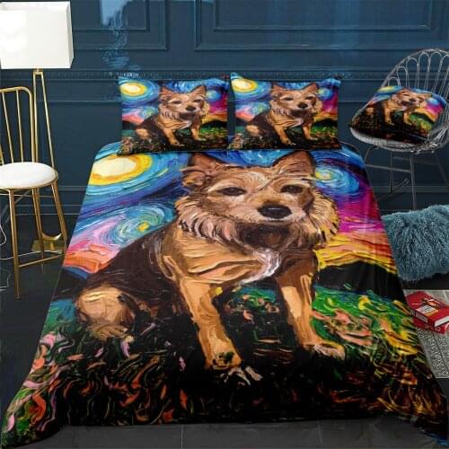 Australian Terrier Quilt Cover Pillowcase 3Piece Comforter Bedding Set With Pillow Case Single Double Duvet Cover Home Decora