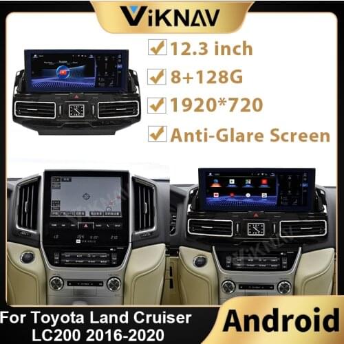 Android 10.0 car radio multimedia player for Toyota Land Cruiser LC200 2016-2020 car GPS navigation head unit stereo recorder