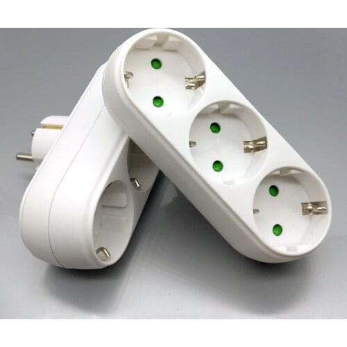 AXAET Socket EU Plug power strip multi plug socket travel adapter Electric extension 3 Outlets Socket white Loading 3500W