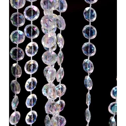 Camal 33FT 10M Garland Diamond Strand Acrylic Crystal Bead Beaded Wedding Decoration Curtain Party