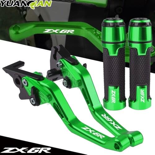 For KAWASAKI ZX6R ZX-6R ZX 6R 2000-2004 2001 2002 2003 Motorcycle Accessories CNC Brake Clutch Levers Handlebar Hand Grips ends