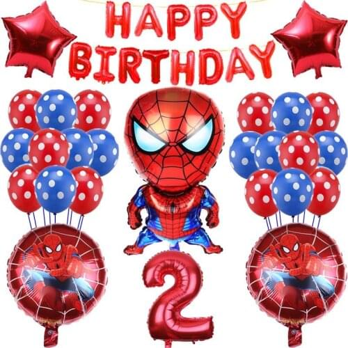 1 Set Marvel Spiderman Number Foil Balloons Number Balloon Birthday Party Decoration Kids Toy Baby Shower Boys Air Globos