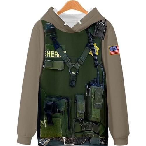 Personality Military Uniform SHERIFF 3d Hoodies Pullover Fashion Men Women Hoodie Casual Long Sleeve Streetwear Kids Sweatshirts