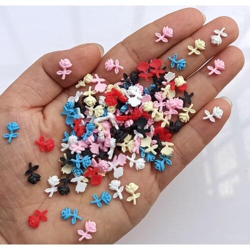 Simulation Flower Nail Art Accessories Flat Back Resin Embossed Petals Japanese 3D Fingernail DIY Decoration 30/100PCS NEW