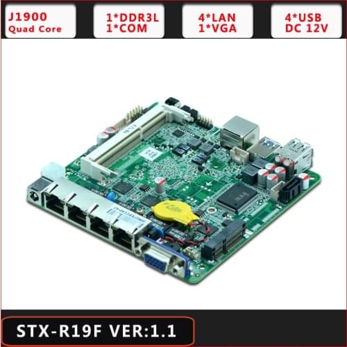 Nano ITX Motherboard With Bay Trail J1900 Processor Quad Core 2.0 GHz VGA 4x Gigabit LAN VPN Router Firewal