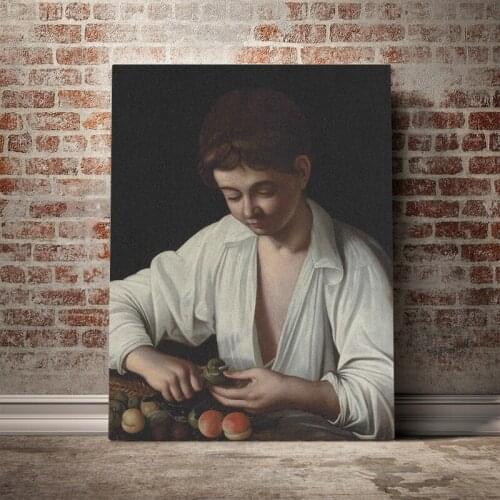 Michelangelo Merisi Caravaggio Boy peeling a fruit Canvas poster Painting wall Art decor Living room Bedroom Decoration Prints