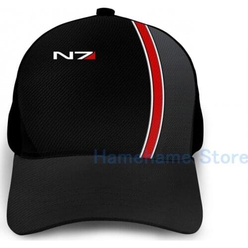 Fashion N7 Mass effect emblem! Basketball Cap men women Graphic print black Unisex adult hat