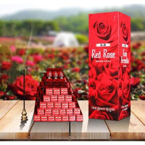 Natural Household Indoor Clean Air Indian Incense Sticks Big Box Red Rose India Incense Fragrance Incense Stick Aroma Spices