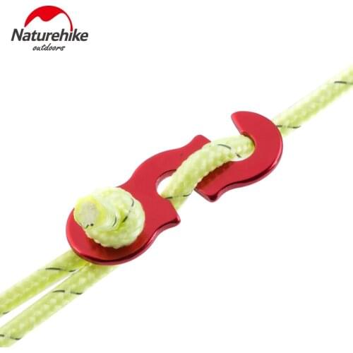 Naturehike 4Pcs Tent Rope Buckle Hiking Camping Tent Adjuster Wind Rope Cord Knot Hang Slide Lock Rope Buckles