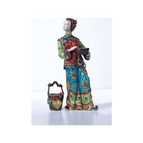 Pan Manbo Manshiwan ceramic figures classic ladies Lin Naihe Chinese style living room Bogu frame company decoration