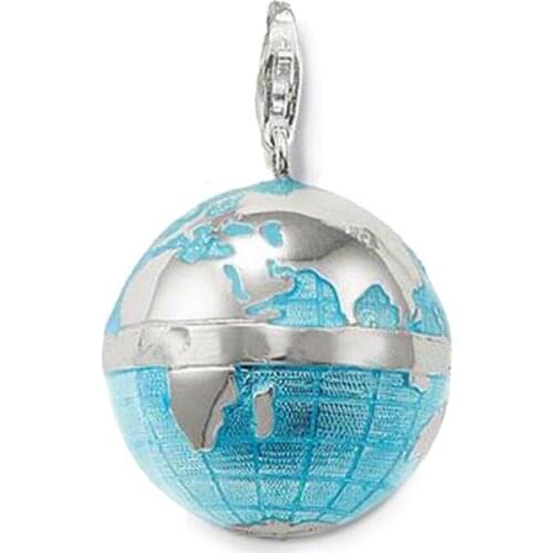 Silver Blue Earth Globe Charms Pendants, Fashion Chain Necklace Accessories Pendant Jewelry Bijoux Gift for Women, Super Deals