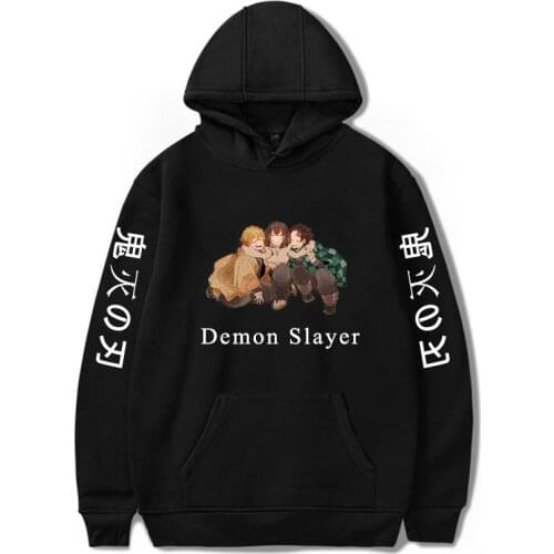 Anime Demon Slayer Pullover Sweatshirt girls Anime Hoodies Harajuku Boys Demon Slayer Fashion Cool No Yaiba Sudadera Long Sleeve