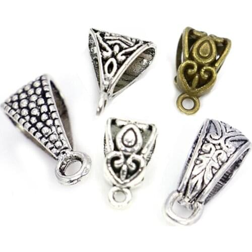 10pcs Tibetan Silver Plated 4mm Hole Charm Bail Connector Bead Jewelry Findings Accessories Handmade