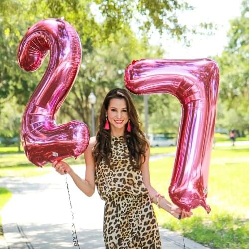 2pcs Gold Silver Pink Blue Number Foil Balloons Digit Figure Helium Balloon 18 23 25 30 50th Birthday Baloon Wedding Party Decor