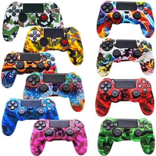 For SONY Playstation 4 PS4 Controller Case Wireless Bluetooth Thumb Grips Joystick Console Camo Skin Anti-slip Silicone Cover